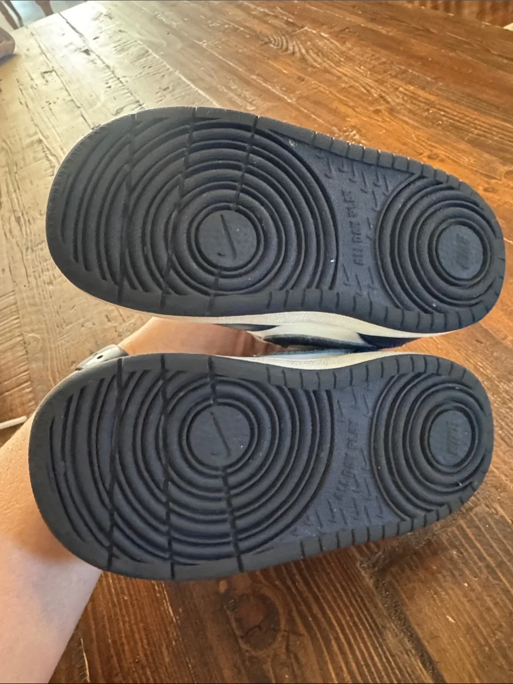 Nike Kids Navy and White Sneakers with Velcro Strap
